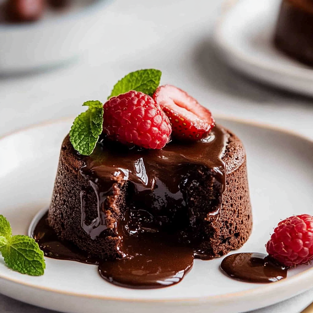 Recipe preparation for Chocolate Molten Lava Cakes for Two