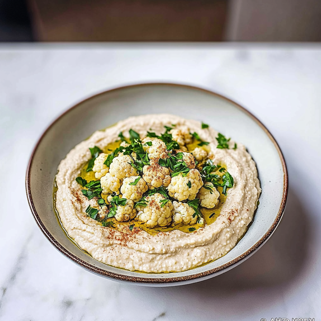 Recipe preparation for Cauliflower Hummus