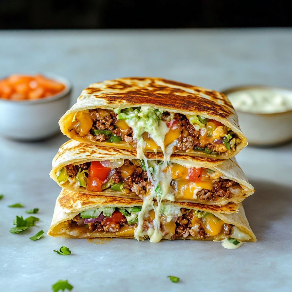 Recipe preparation for Taco Bell Copycat Crunchwrap Supreme