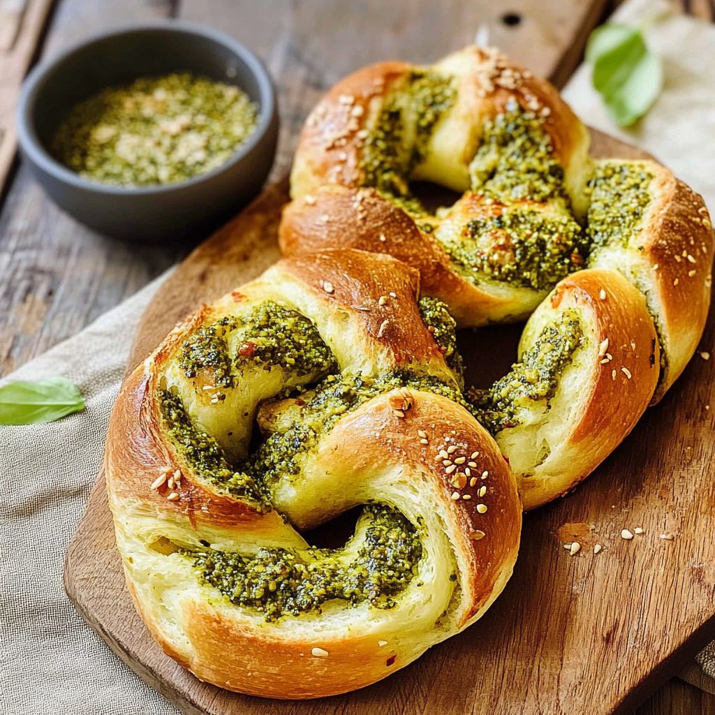 Recipe preparation for Braided Pesto Bread