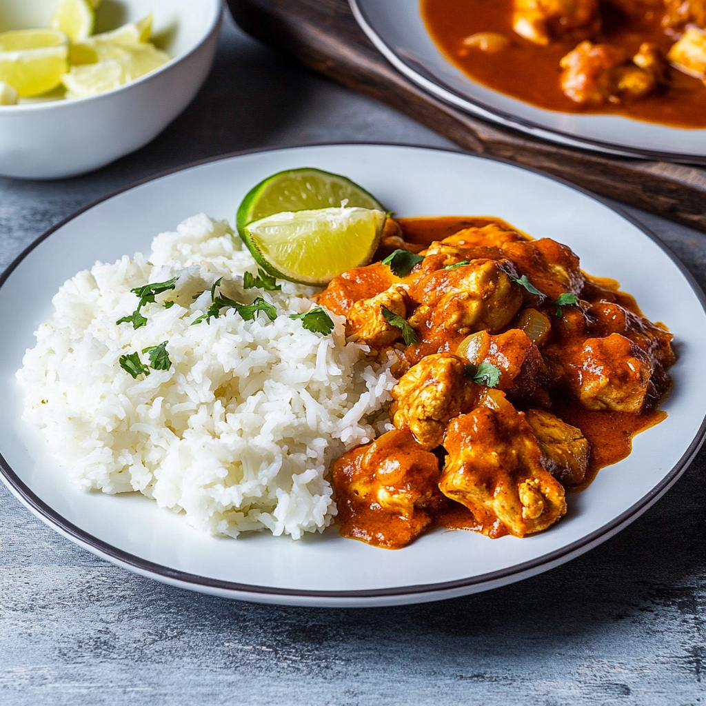 Recipe preparation for Instant Pot Butter Chicken with Cauliflower Rice