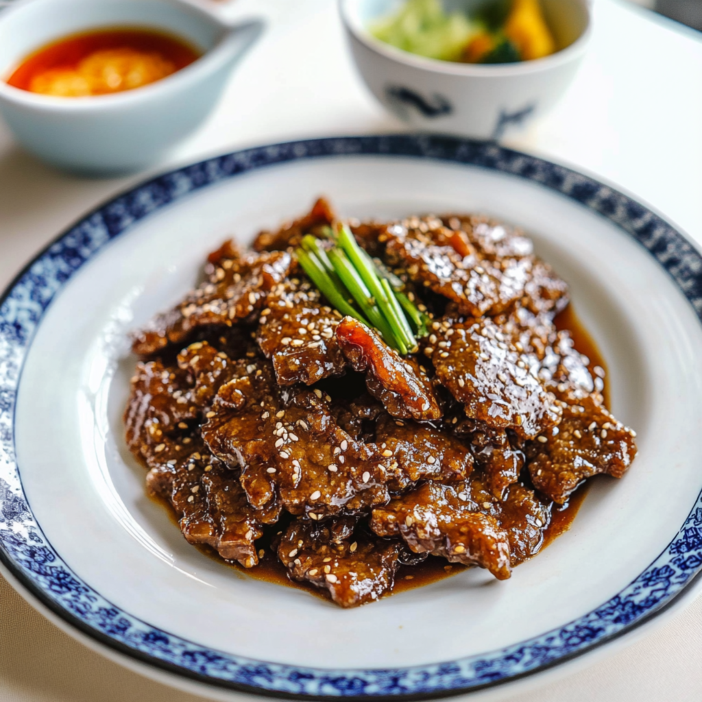 Recipe preparation for Sesame Beef