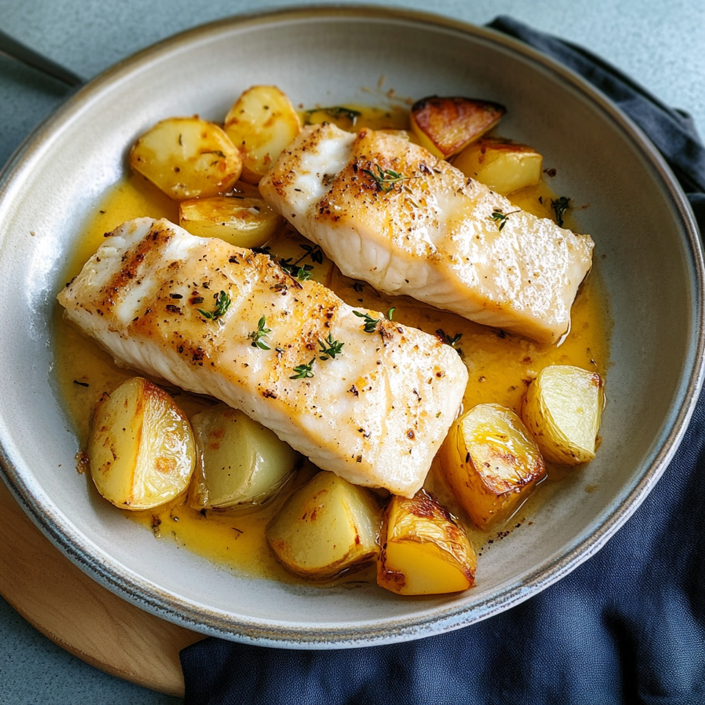Recipe preparation for Roasted Cod and Potatoes