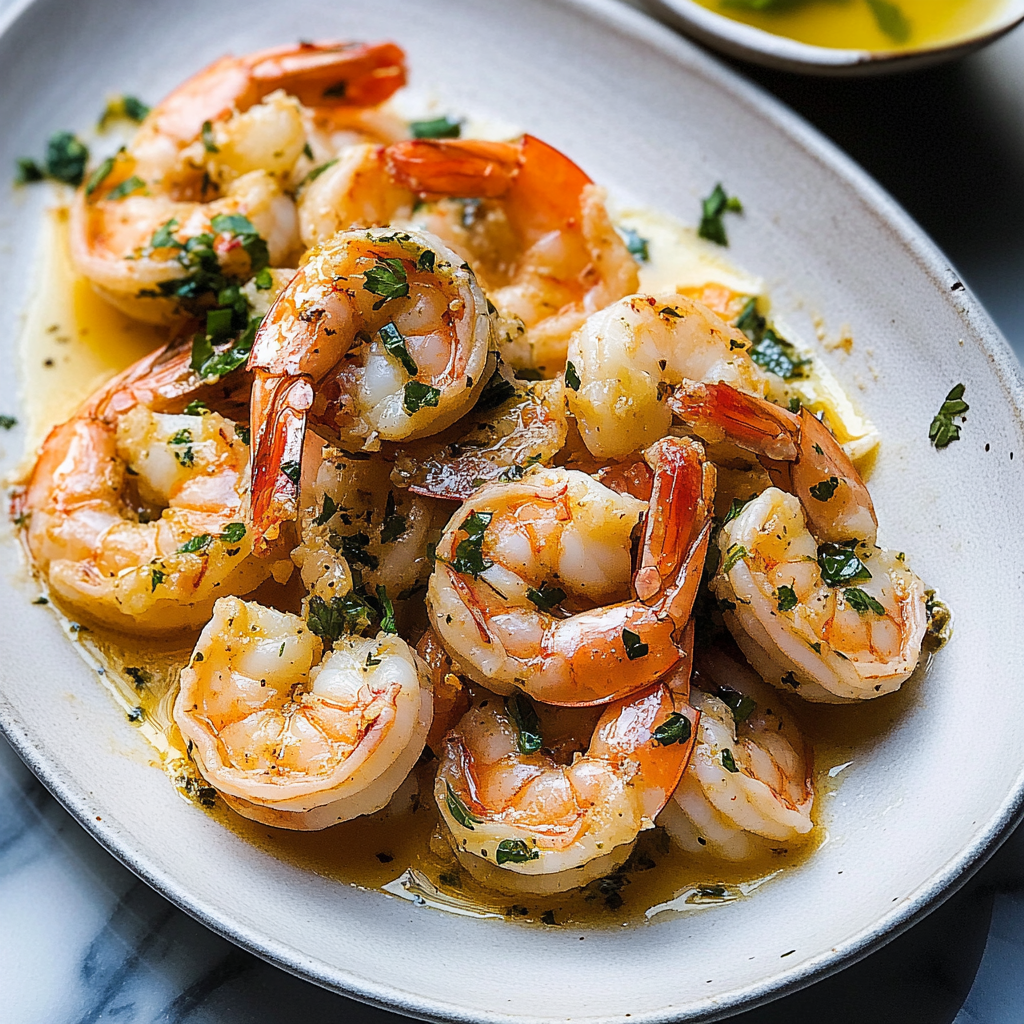 Recipe preparation for Garlic Shrimp Scampi