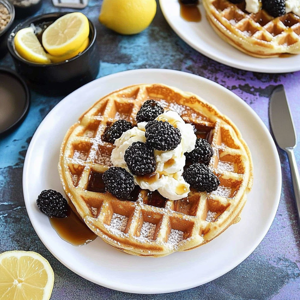 Recipe preparation for Lemon Seed Waffles