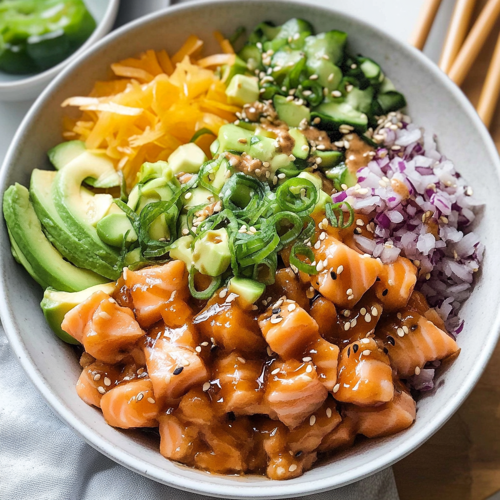 Recipe preparation for Salmon Poke Bowls