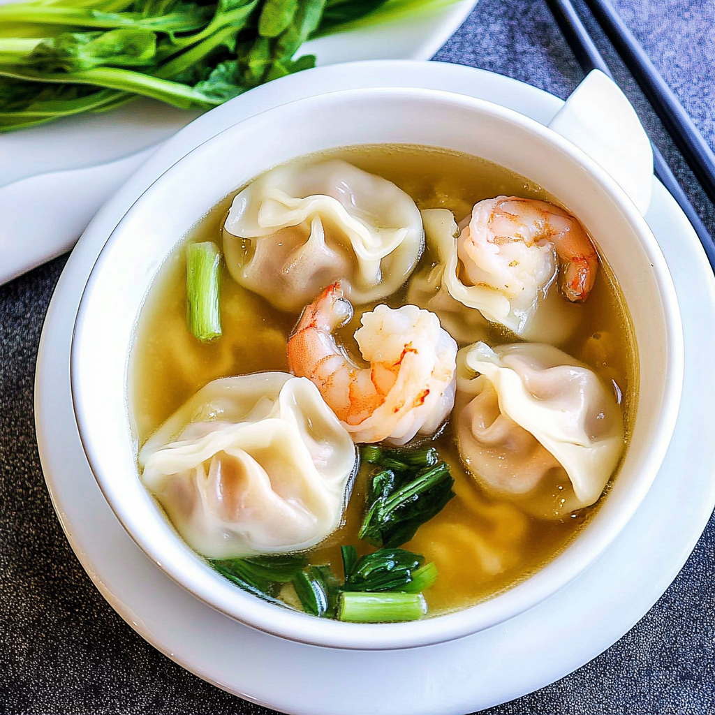Recipe preparation for Shrimp Dumpling Soup