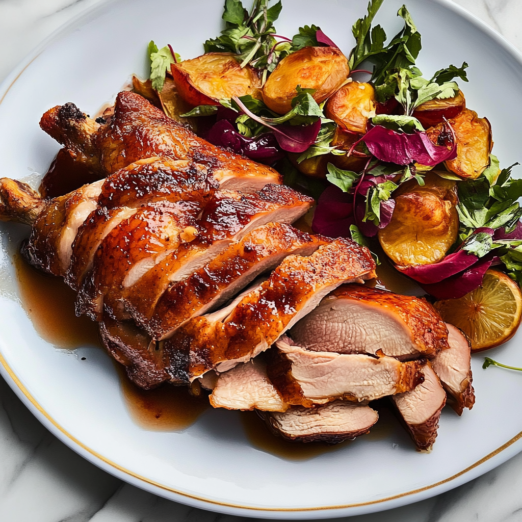 Recipe preparation for Honey Garlic Duck