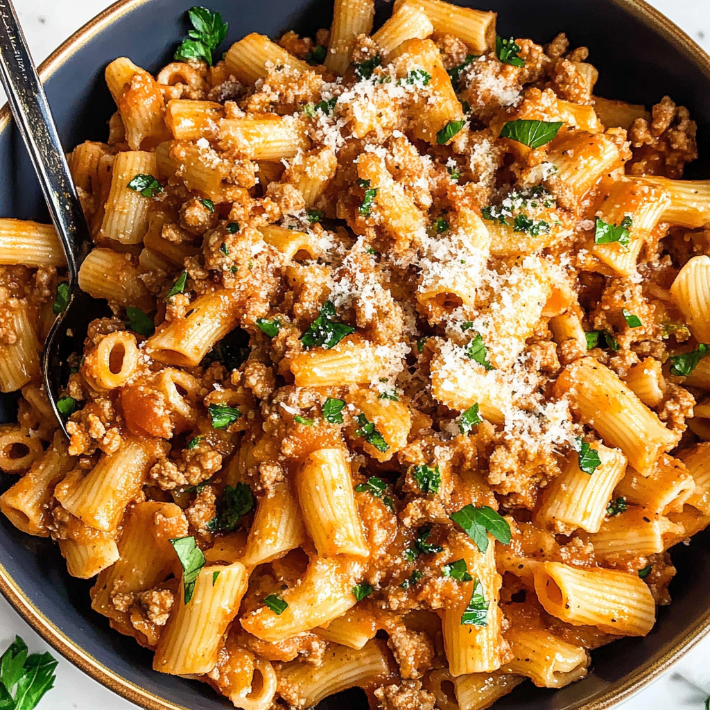 Recipe preparation for Ground Turkey Pasta Recipe