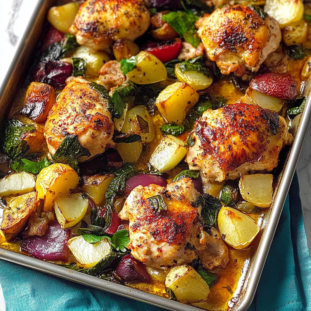 Recipe preparation for Sheet Pan Chicken and Veggies