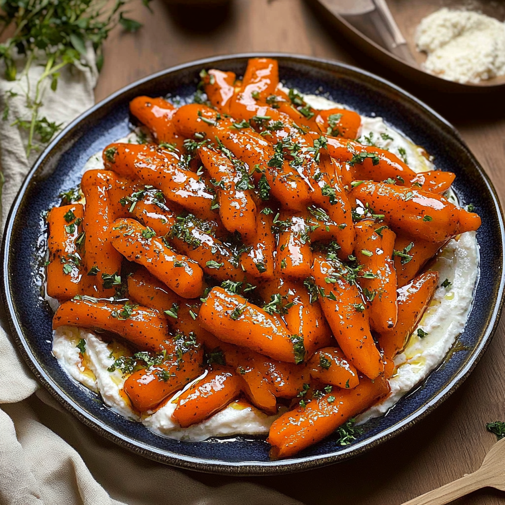 Recipe preparation for honey glazed ricotta carrots