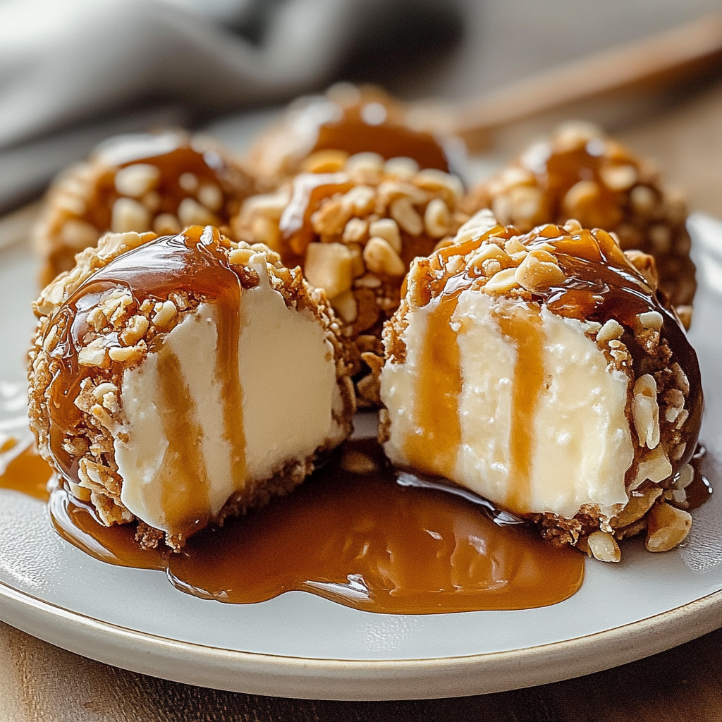 Recipe preparation for Salted Caramel Pretzel Cheesecake Balls