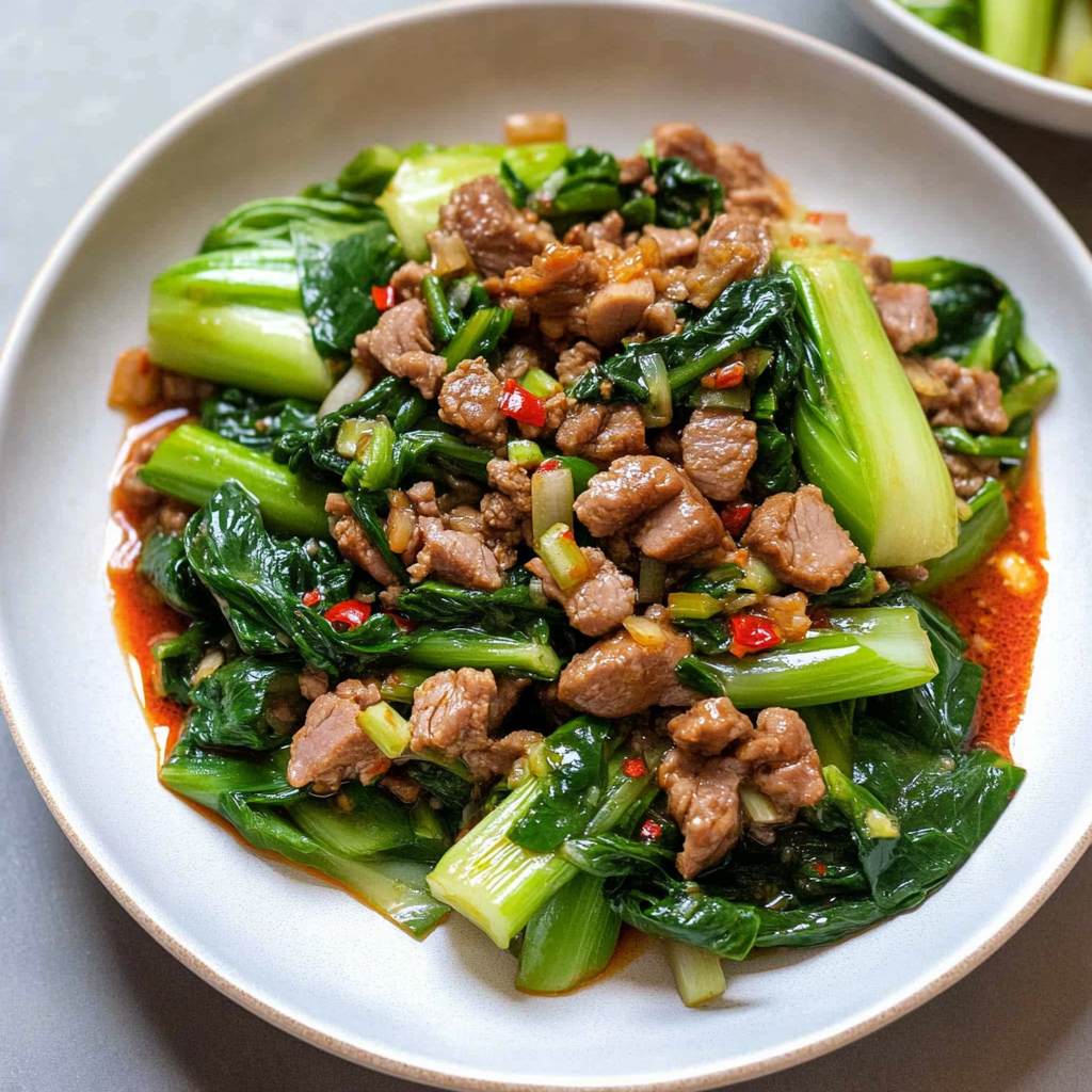 Recipe preparation for Bok Choy Beef Stir-Fry