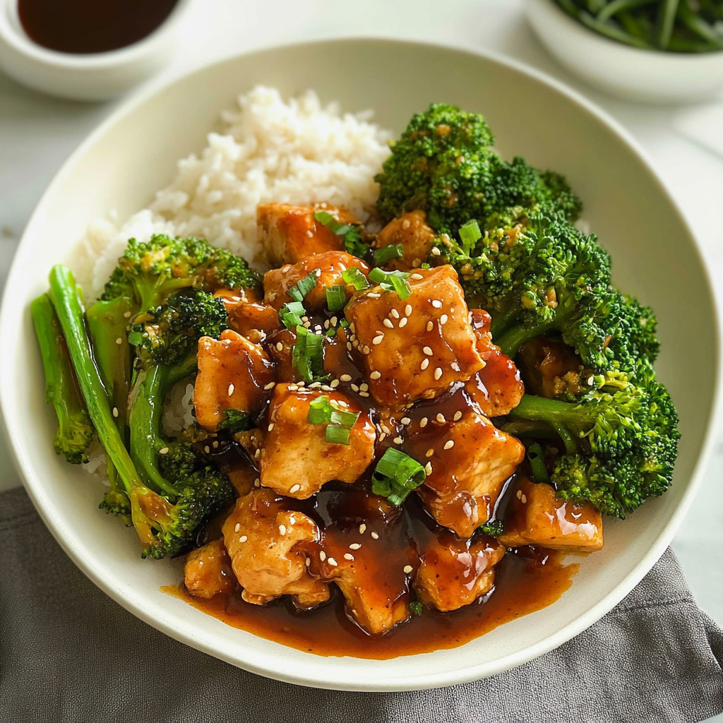 Recipe preparation for General Tso’s Crispy Tofu with Broccoli Stems