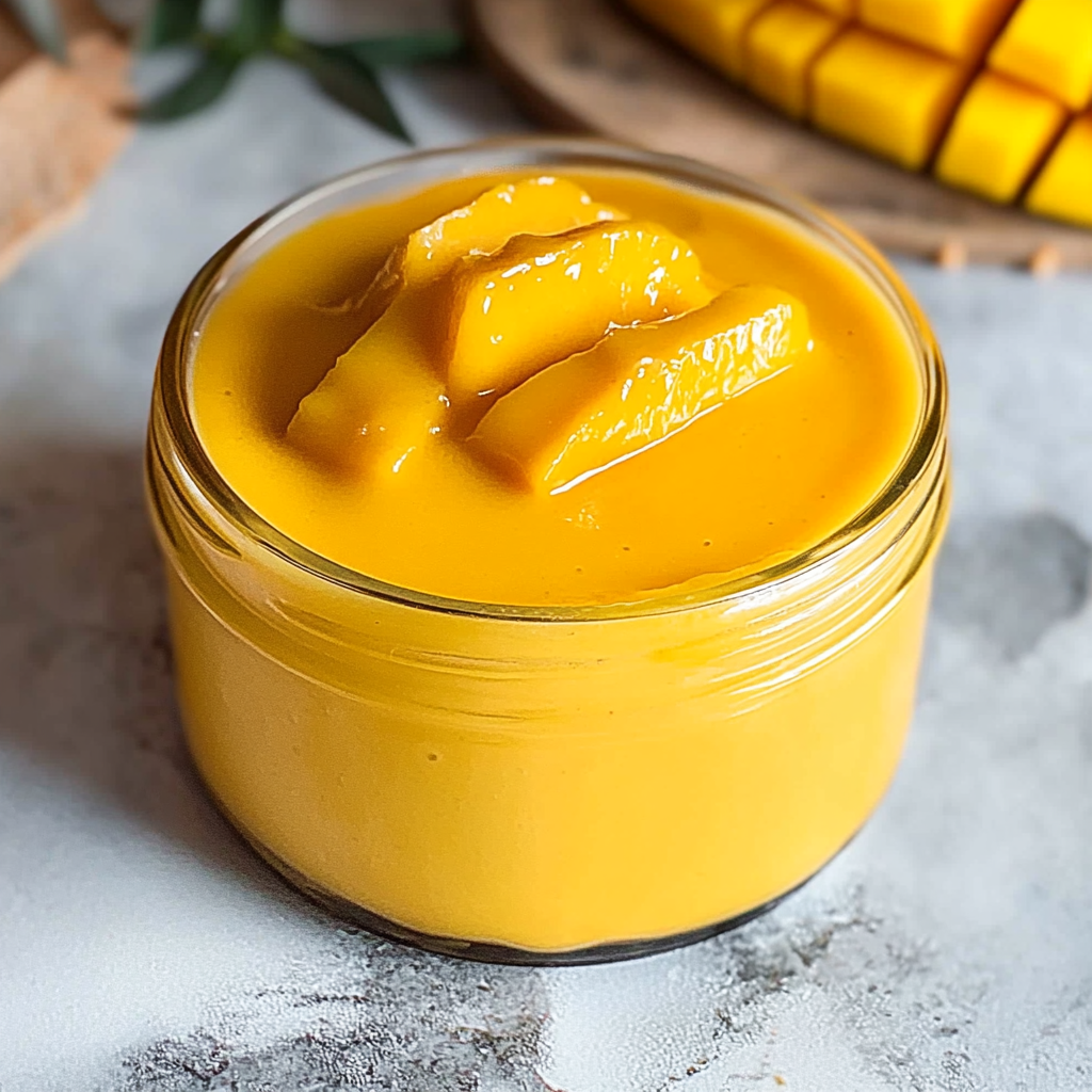 Recipe preparation for smooth mango curd
