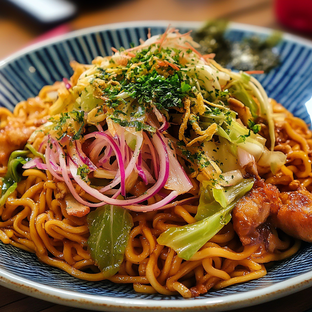 Recipe preparation for 30-Minute Japanese Yakisoba with Cabbage & Ginger