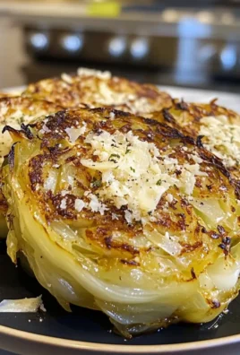 Blistered Cabbage Steaks with Garlic Parmesan