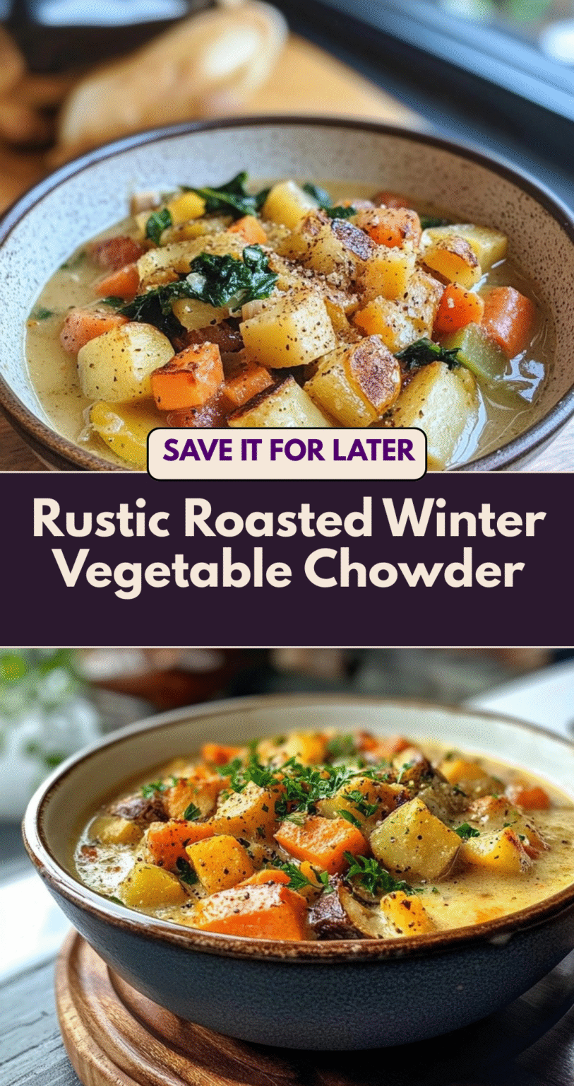 Winter Chowder Comforting Rustic Roasted Winter Vegetable Chowder to Savor - TopCooked.com