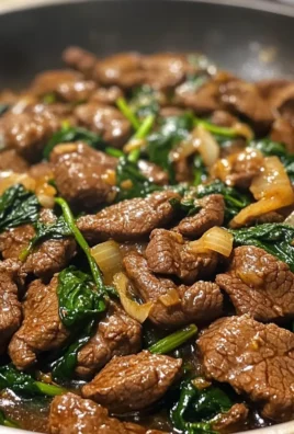 Beef Spinach Garlic Skillet