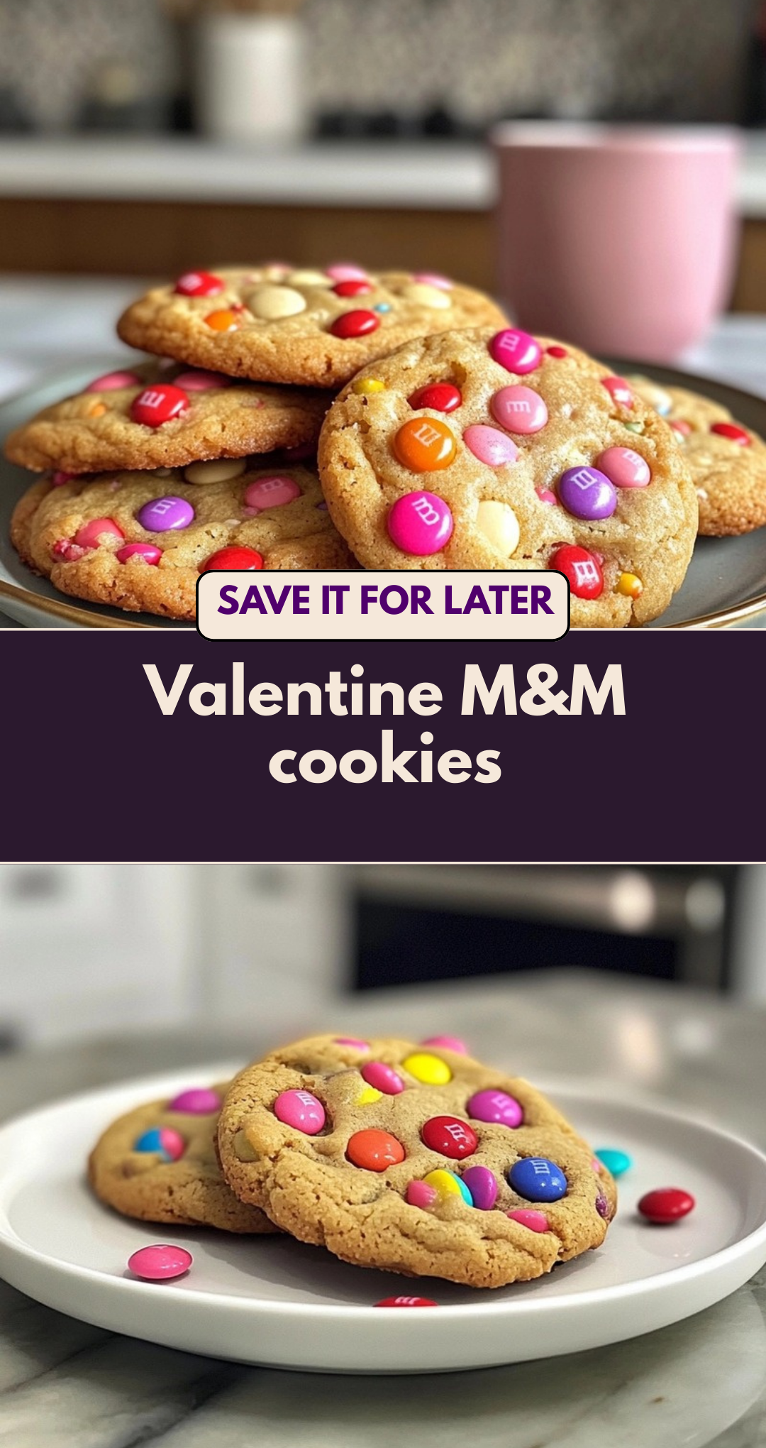 Valentine M&M cookies