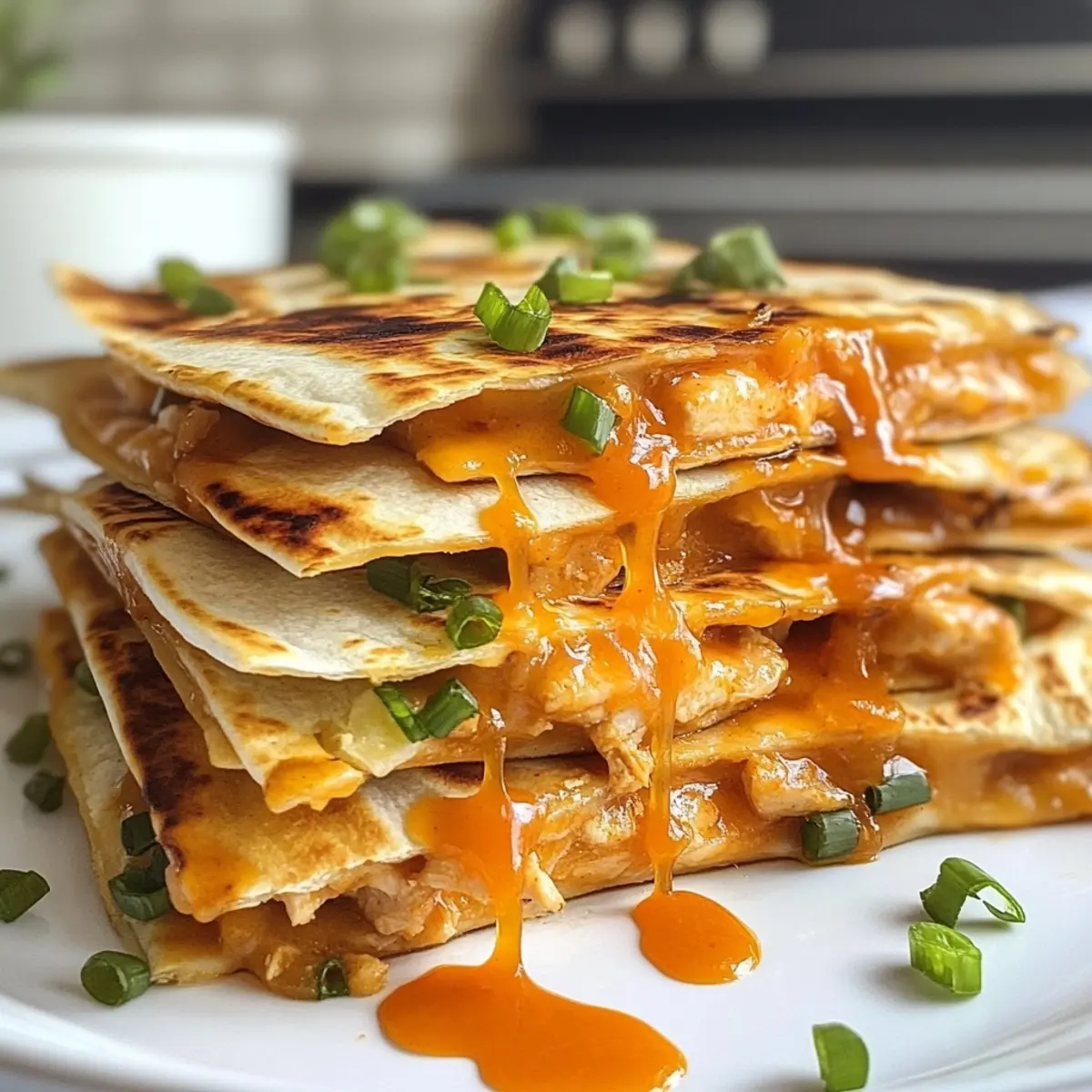 Cheesy Hot Honey Chicken Quesadillas