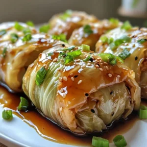 Savory Sesame Ginger Keto Cabbage Rolls