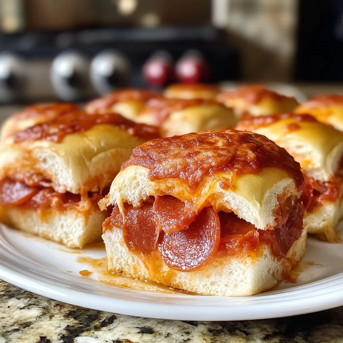 pepperoni pizza sliders with Hawaiian rolls