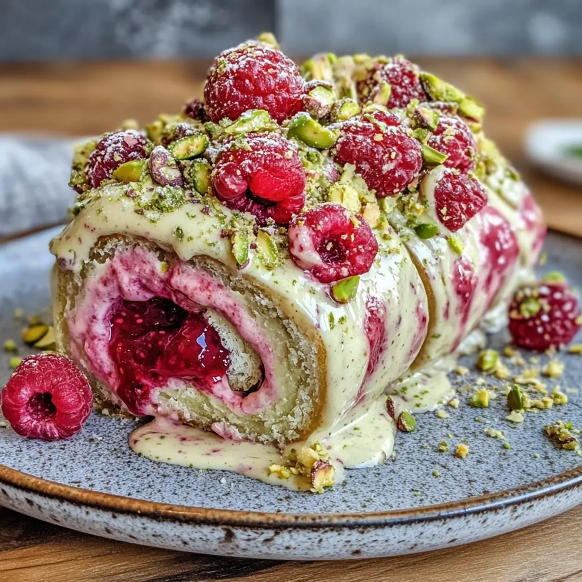 Raspberry Pistachio Cream Rolls