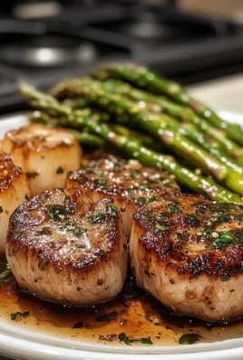 Scampi-Style Steak & Scallops with Roasted Asparagus