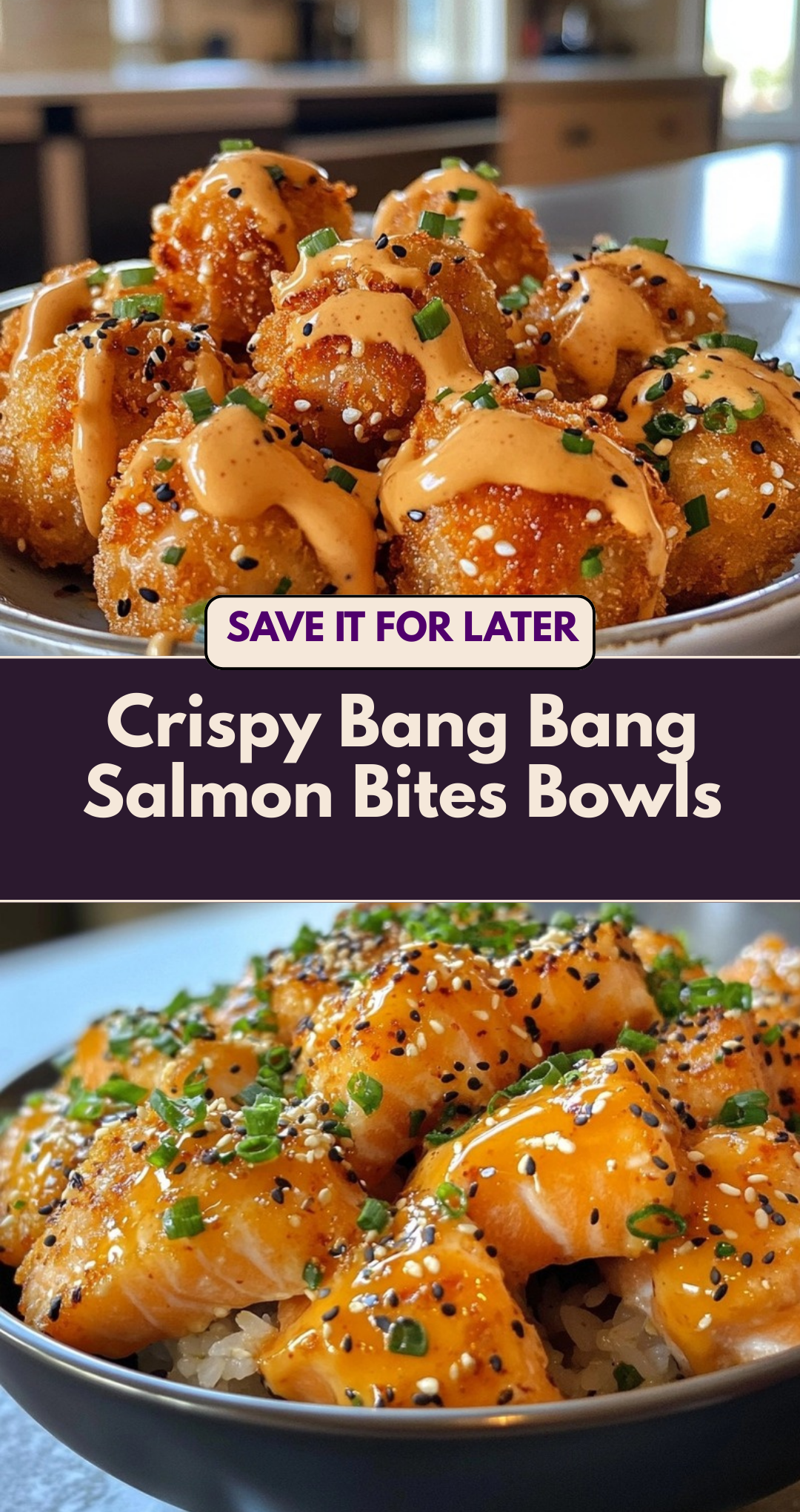 Crispy Bang Bang Salmon Bites Bowls