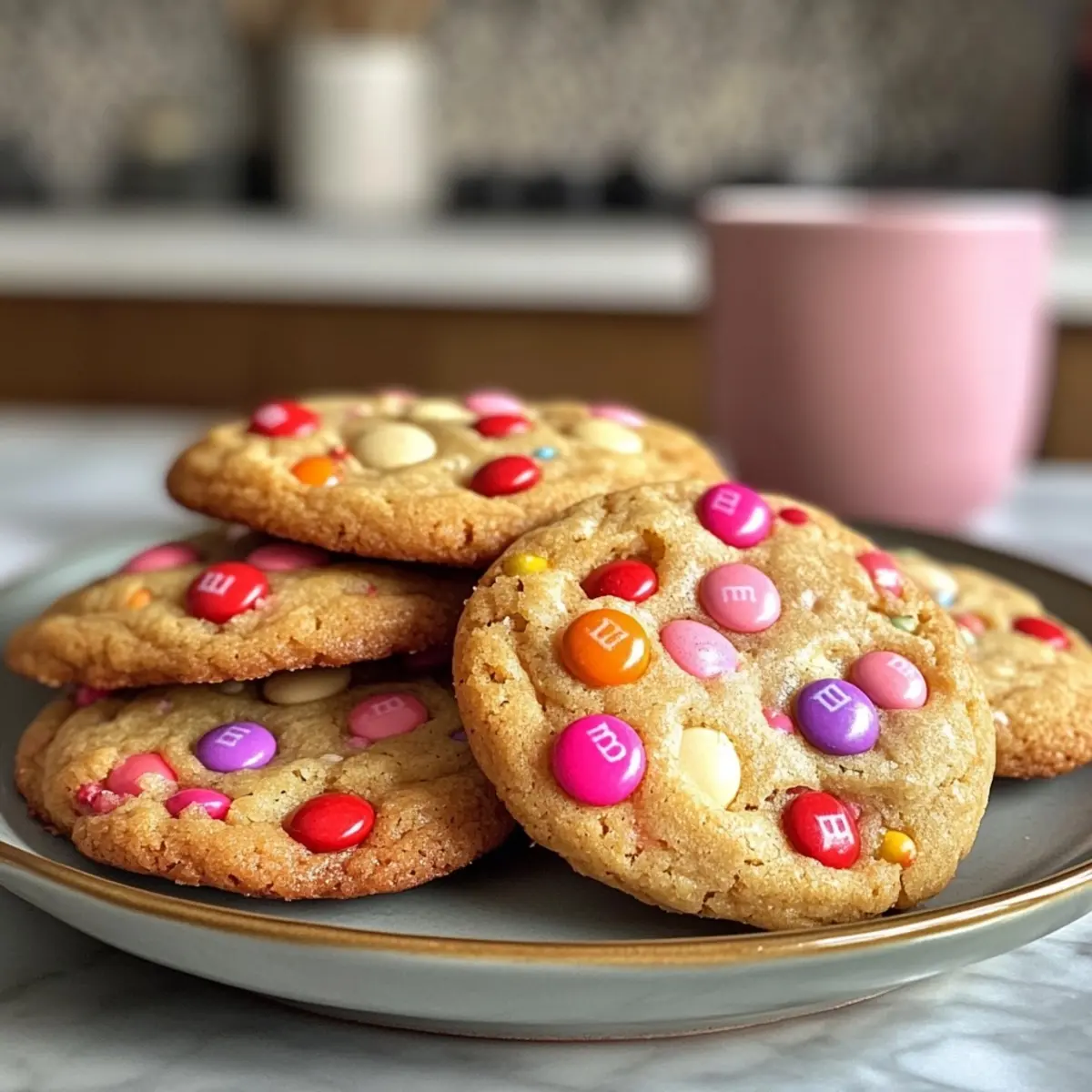 Valentine M&M cookies