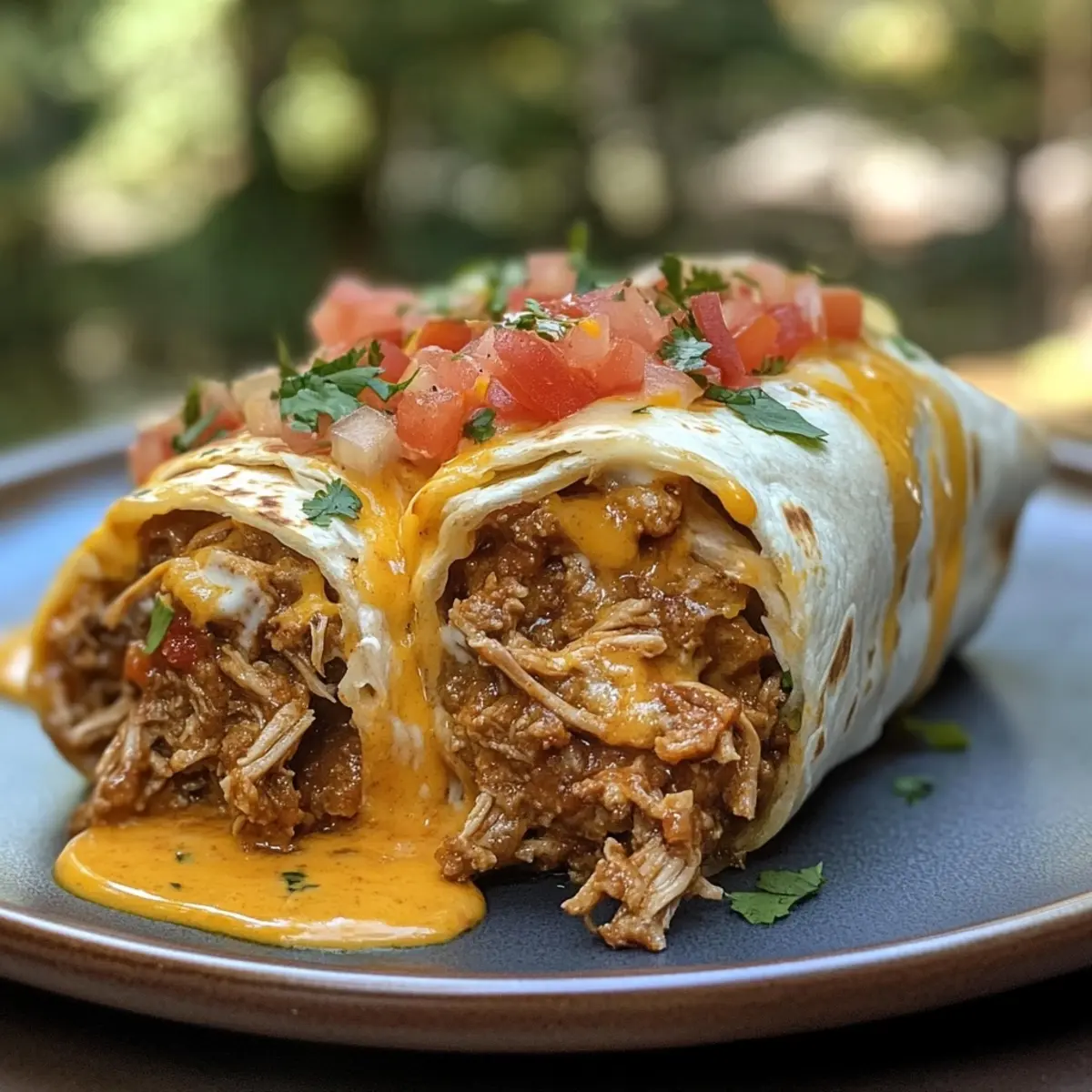 Pulled Pork Burritos with Cheesy Sour Cream Sauce