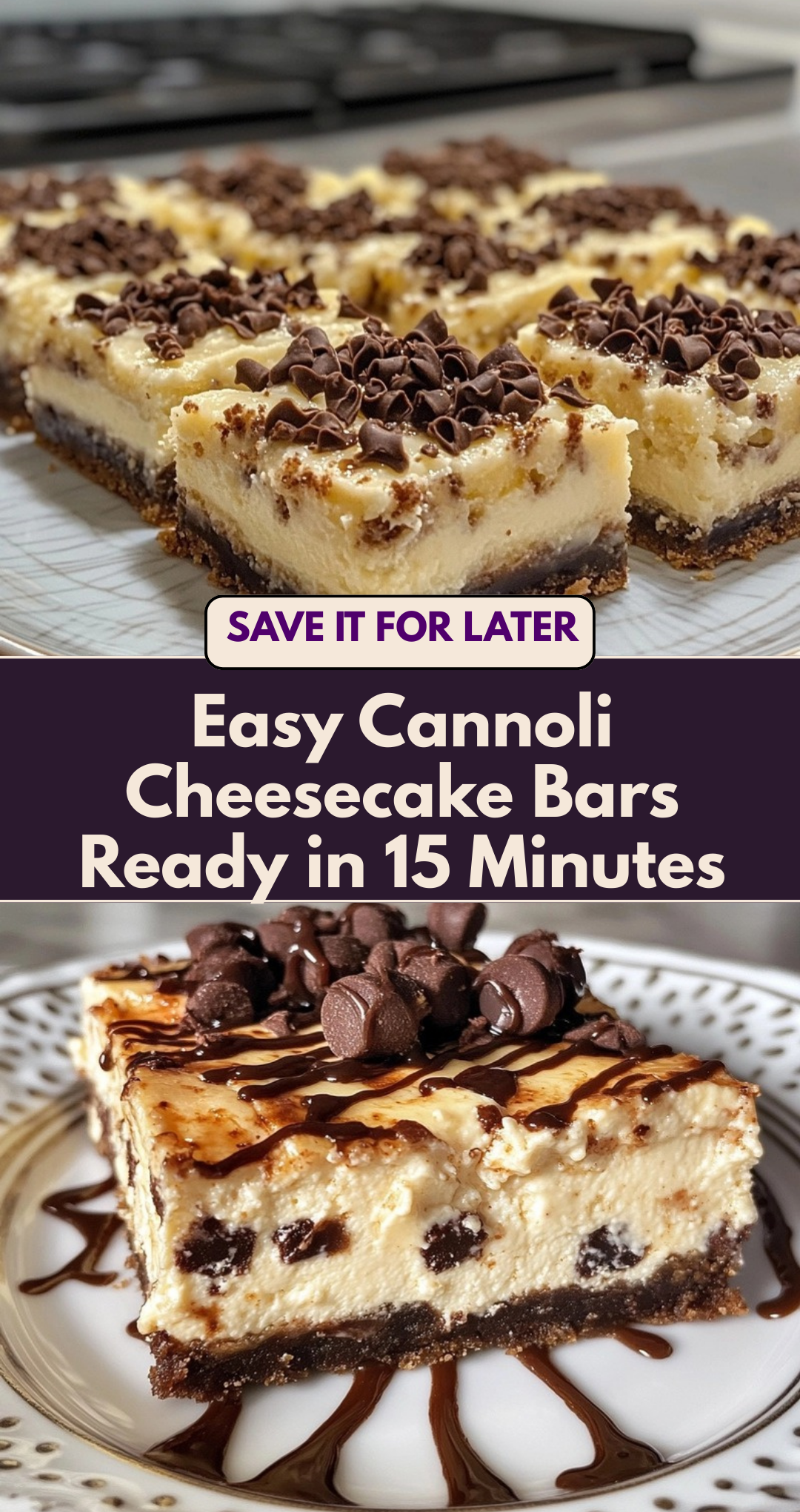 Easy Cannoli Cheesecake Bars Ready in 15 Minutes