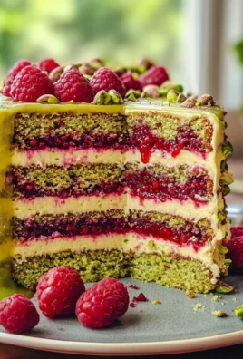 Pistachio Raspberry Layer Cake