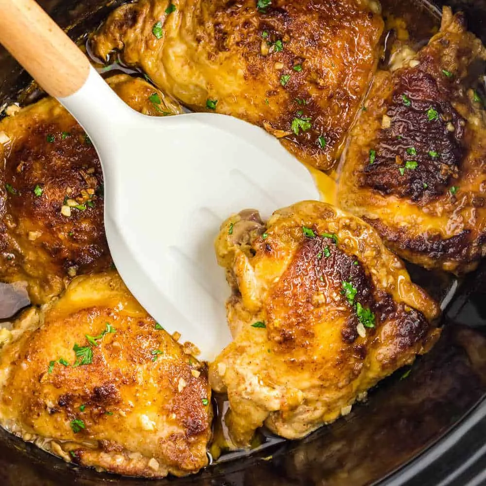 Simple Slow Cooker Chicken Thighs